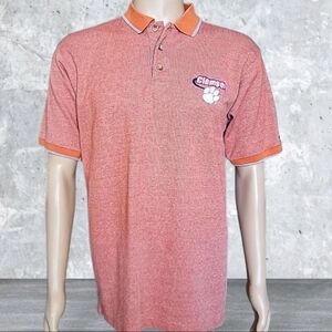 Vtg 90s Clemson Tigers Polo Shirt Mens M Orange Team Starter University Football